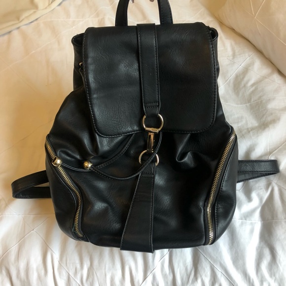 Faux leather backpack